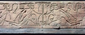 Detail from the ceremonial footstool of Tutankhamun