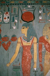 Mural Painting Depicting Goddess Isis, Tomb of Horemheb, Valley of the Kings, Luxor, Egypt by Egyptian 18th Dynasty