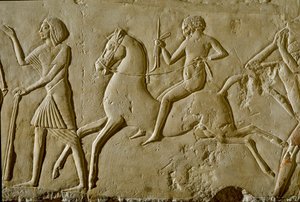 Relief with Warrior on Horseback by Egyptian 18th Dynasty