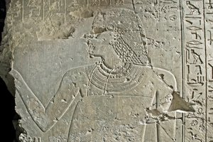 Representation of Vizir Ramose. Low Relief of His Tomb, Luxor, Thebes, Tomb of Nobles, Egypt by Egyptian 18th Dynasty