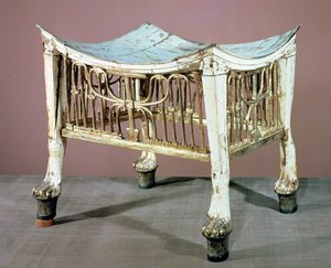 Footstool used by the child-king at the beginning of his reign, from the tomb of Tutankhamun