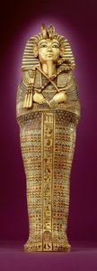 Front view of one of the canopic coffins, from the Tomb of Tutankhamun
