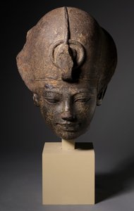Head of Amenhotep III Wearing the Blue Crown by Egyptian 18th Dynasty
