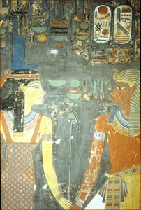 Horemheb and Isis, from the Tomb of Horemheb (c.1323-1295 BC) New Kingdom by Egyptian 18th Dynasty