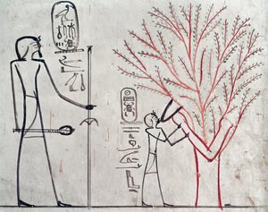 Isis Metamorphosed into a Sycamore Tree Suckling Tuthmosis III
