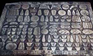 Offerings table, Egyptian civilization, New Kingdom, Dynasty XVIII (detail) by Egyptian 18th Dynasty