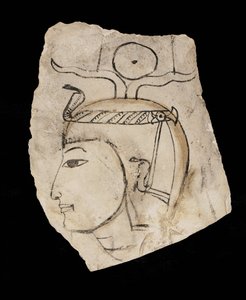 Ostracon with portrait of Pharaoh Amenhotep I by Egyptian 18th Dynasty