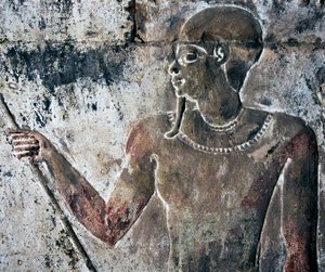 Painted Relief, Mortuary Temple of Hatshepsut, Deir el-Bahri, Luxor, Thebes (Unesco World Heritage List)