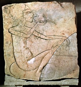 Relief Depicting a Princess Eating a Roasted Duck, from the North Palace at Tell El-Amarna, New Kingdom