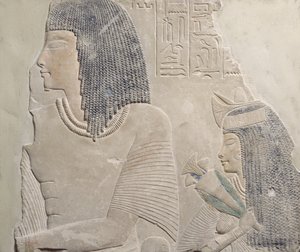 Relief Depicting Imenmes and Dejat, the Parents of General Imeneminet from a Tomb in Memphis (New Kingdom)