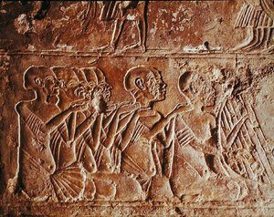 Relief Depicting Blind Singers and a Harpist, from the Tomb of Meryre, New Kingdom