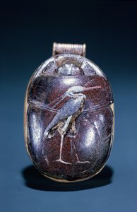 Scarab with Heron, from Tomb of Tutankhamun