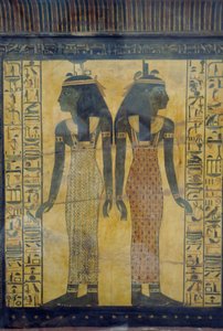 Selket and Neith, decorative detail of sarcophagus of Maiherpri, Egyptian civilization, New Kingdom, Dynasty XVIII by Egyptian 18th Dynasty