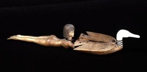 Spoon with a flattened handle in the form of a swimmer, New Kingdom, c.1400 BC