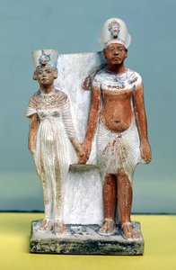 Statuette of Amenophis IV (Akhenaten) and Nefertiti from Tell el-Amarna (Amarna Period, New Kingdom)