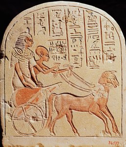 Stela depicting a scribe driving a chariot, from Tell El-Amarna