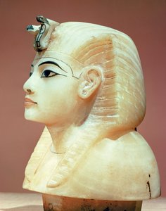 Stopper from one of the canopic urns, from the tomb of Tutankhamun
