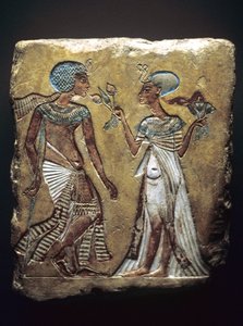 Stroll in the Garden, Relief Depicting Tutankhamun and His Wife, Ankhesenamun