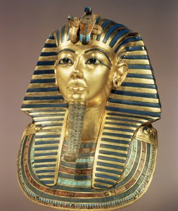 The gold funerary mask, from the tomb of Tutankhamun
