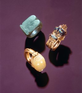 Three rings, from the Tomb of Tutankhamun, New Kingdom