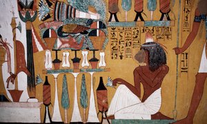 Wall painting, Tomb of Sennedjem by Egyptian 18th Dynasty