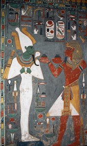 Wall painting, Tomb of Sennedjem, Valley of Kings, Luxor, Thebes by Egyptian 18th Dynasty