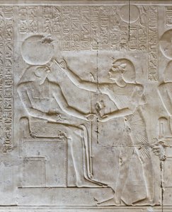 Bas-relief, Temple of Seti I, Abydos, Egypt by Egyptian 19th Dynasty