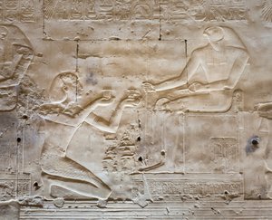 Bas-relief, Temple of Seti I, Abydos, Egypt by Egyptian 19th Dynasty