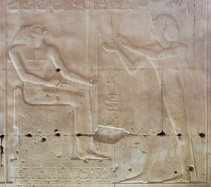 Bas-relief, Temple of Seti I, Abydos, Egypt by Egyptian 19th Dynasty