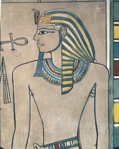 Ancient Thebes, Valley of the Kings, mural of pharaoh Amenhotep III by Egyptian 19th Dynasty