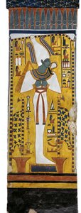 Tomb of Nefertari, Mural Painting of Osiris in Burial Chamber by Egyptian 19th Dynasty