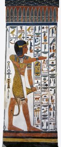 Mural painting of god Horus in Burial chamber from 19th dynasty by Egyptian 19th Dynasty