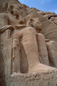 Colossus of the Temple of Ramses II, 1271-1256 BC, Abu Simbel, Aswan, Egypt by Egyptian 19th Dynasty