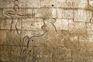 Reliefs Celebrating the Feats of Ramses II During the Battle of Qadesh, Funeral Temple Dedicated to Pharaoh Ramses II, Ramasseum Site, Luxor, Egypt