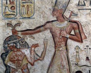 Ramesses II Holding Prisoners by Their Hair (Detail) by Egyptian 19th Dynasty