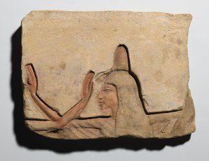 Slab Depicting a Woman with an Incense Cone, New Kingdom, c.1352-1336 BC