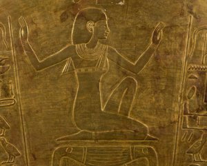 The Goddess Isis, Decorative Detail of Sarcophagus of Queen Tuya, Mother of Ramesses II by Egyptian 19th Dynasty