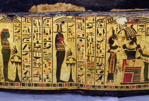 Detail of the outer coffin base of the mummy of Nesyamun, possibly found at Deir El-Bahri, New Kingdom, c.1100 BC
