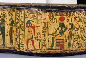 Detail of the outer coffin base of the mummy of Nesyamun, possibly found at Deir El-Bahri, New Kingdom, c.1100 BC by Egyptian 20th Dynasty