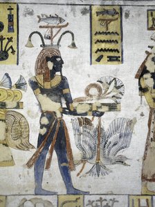 Tomb of Ramses III, Mural Painting of Ritual Offerings by Egyptian 20th Dynasty