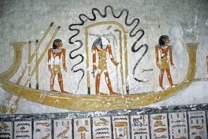Re in the Night Boat, from the Tomb of Ramesses VI, New Kingdom (c.1145-1137 BC)