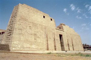 View of the First Pylon of the Mortuary Temple of Ramesses III