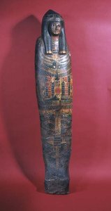 Sarcophagus for a Young Woman Named as the Lady of the House Djed-montu-iues-ankh, Wife of Pamiu, Third Intermediate Period, 850-730 BC