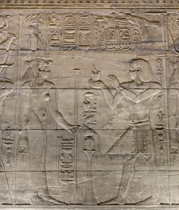 Reliefs in the Inner Sanctuary, Philae Temple, Aswan, Egypt by Egyptian 30th Dynasty