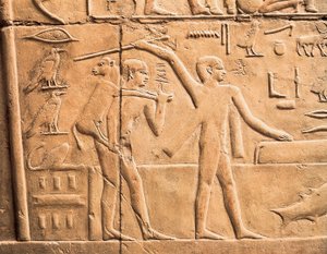 Scenes of farm work (detail) by Egyptian 4th Dynasty