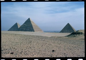 View of the Pyramids of Khufu, Khafre and Menkaure, Old Kingdom by Egyptian 4th Dynasty