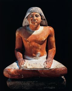 Statue of a Seated Scribe from the Necropolis of Saqqara, 5th Dynasty, Ancient Egypt