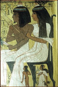 Ancient Egypt, Wall Painting, Tomb of Sennedjem, Tomb of the Nobles, Thebes, Deir el Medina by Egyptian Egyptian