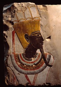 Detail of a Painting Depicting the Fertility God Amon Min by Egyptian Egyptian