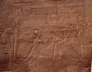 Egyptian Antiquity: Relief Decorating the Walls of the Temple of Karnak, Egypt by Egyptian Egyptian
